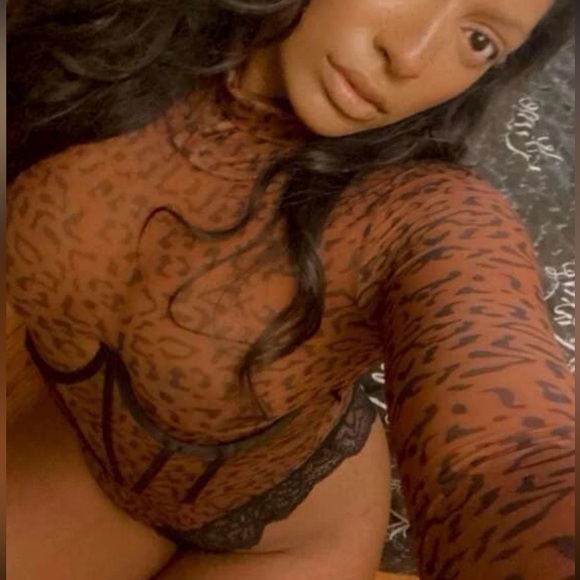 Sexy Sheer Leopard Mesh Contrast Lace High Neck Underbust Corset Teddy Bodysuit - Picture 9 of 13